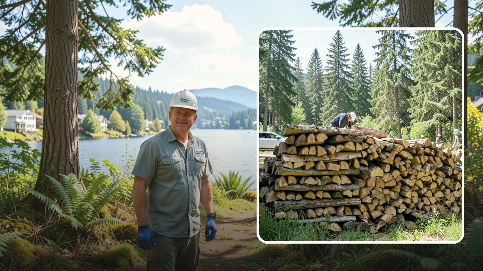 Rick of Firewood in Milton, King County, WA - A rick of firewood, a stacked row of wood offering a flexible mid-size quantity for home burning.
