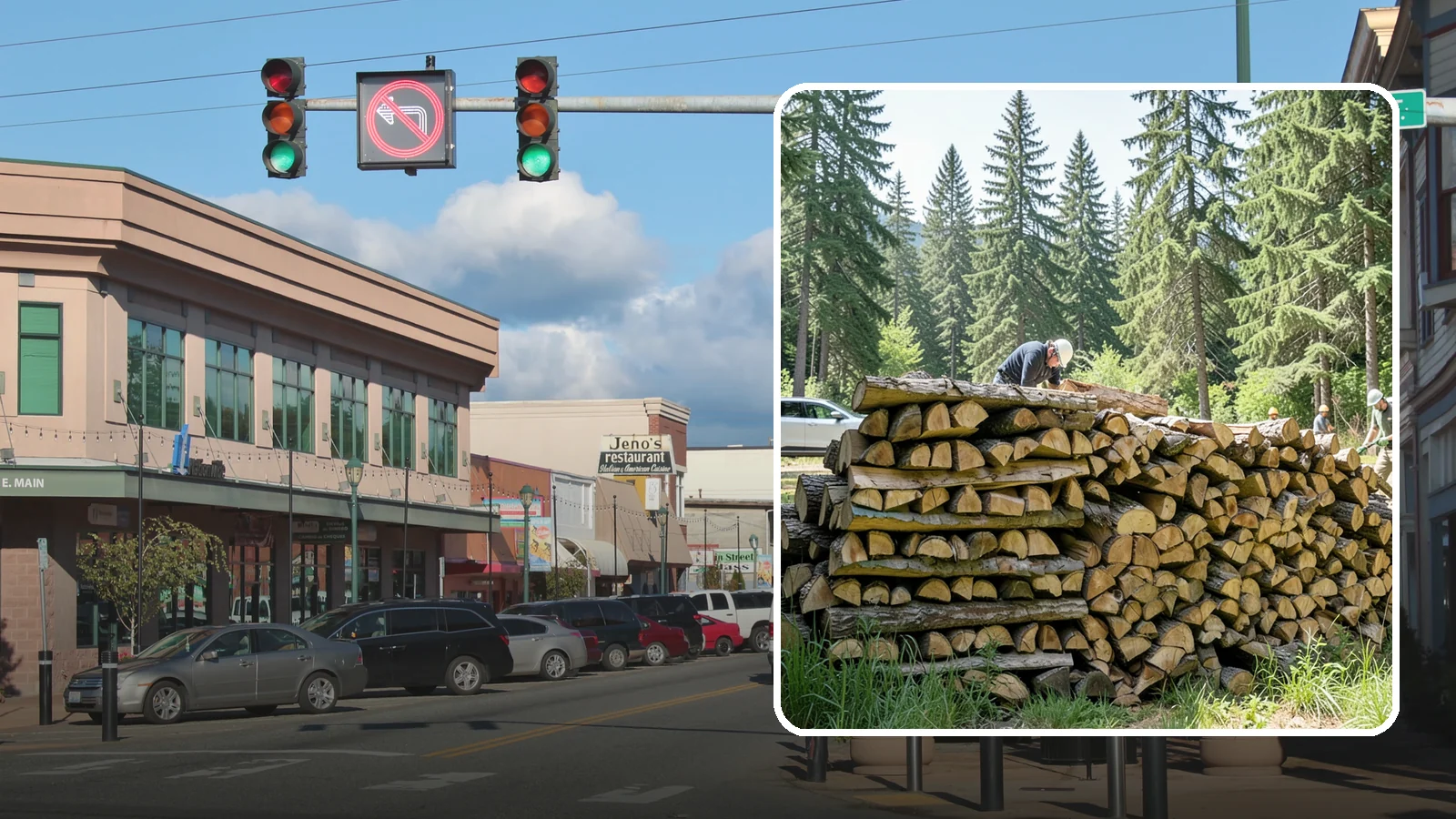 Rick of Firewood in Monroe, Snohomish County, WA - A rick of firewood, a stacked row of wood offering a flexible mid-size quantity for home burning.