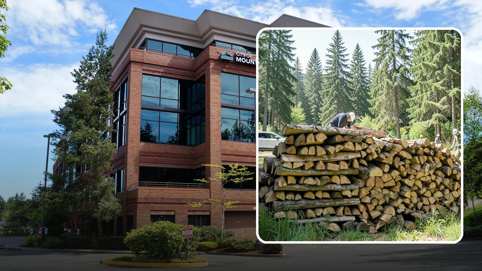 Rick of Firewood in Mountlake Terrace, Snohomish County, WA - A rick of firewood, a stacked row of wood offering a flexible mid-size quantity for home burning.