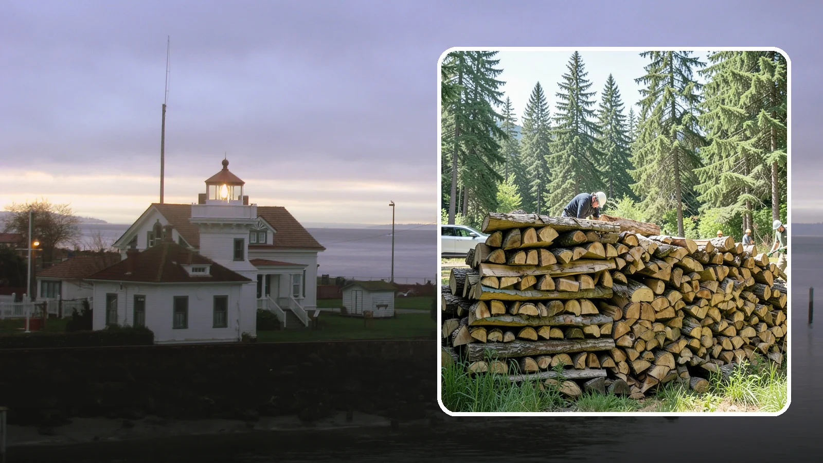 Rick of Firewood in Mukilteo, Snohomish County, WA - A rick of firewood, a stacked row of wood offering a flexible mid-size quantity for home burning.