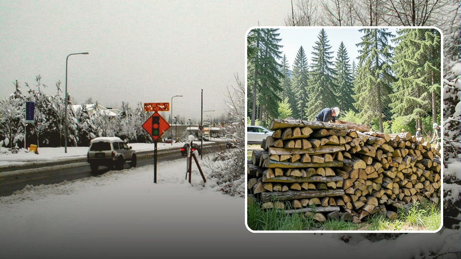 Rick of Firewood in Newcastle, King County, WA - A rick of firewood, a stacked row of wood offering a flexible mid-size quantity for home burning.
