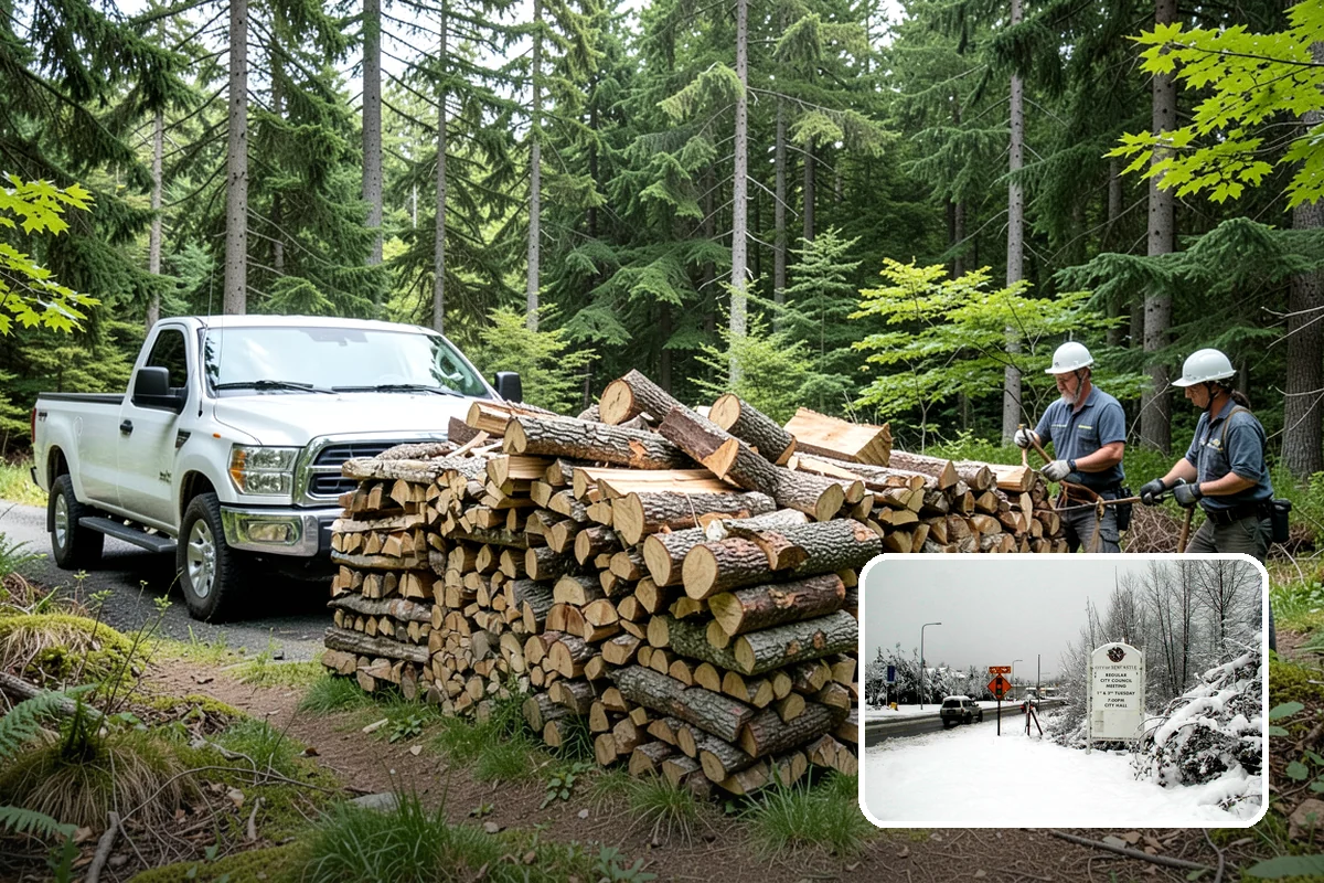 Rick of Firewood in Newcastle, King County, WA - A generous row of wood without a full-cord commitment