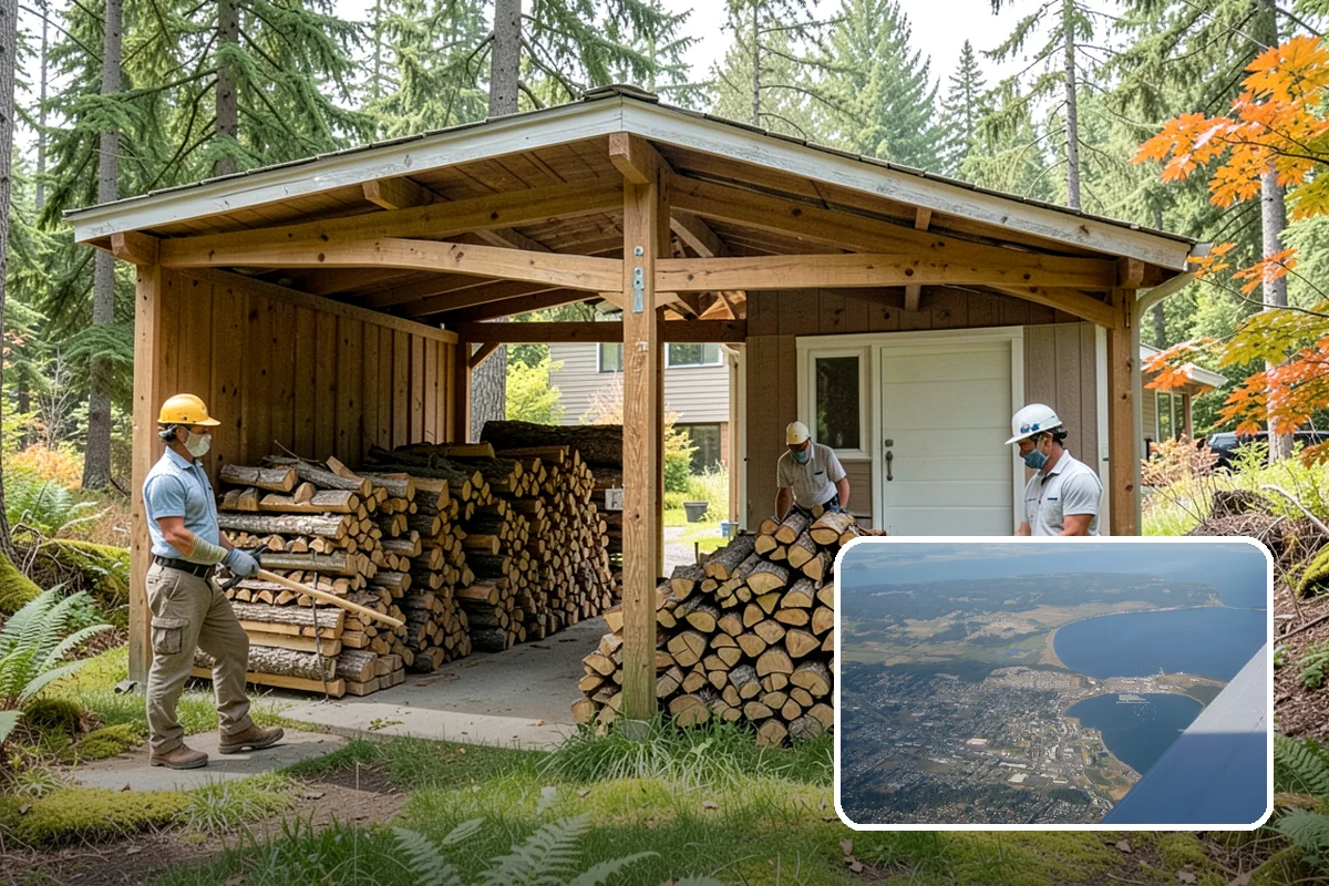 Rick of Firewood in Oak Harbor, Island County, WA - A generous row of wood without a full-cord commitment