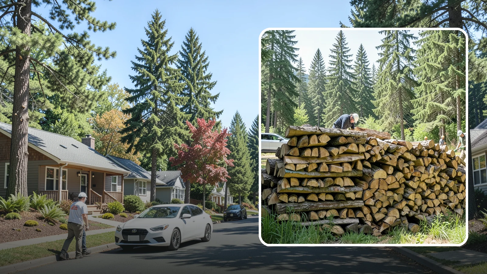 Rick of Firewood in Orting, Pierce County, WA - A rick of firewood, a stacked row of wood offering a flexible mid-size quantity for home burning.