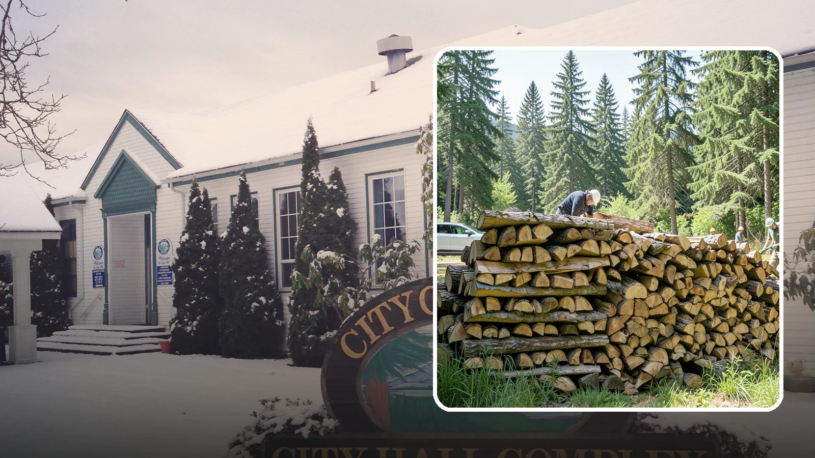 Rick of Firewood in Pacific, King County, WA - A rick of firewood, a stacked row of wood offering a flexible mid-size quantity for home burning.
