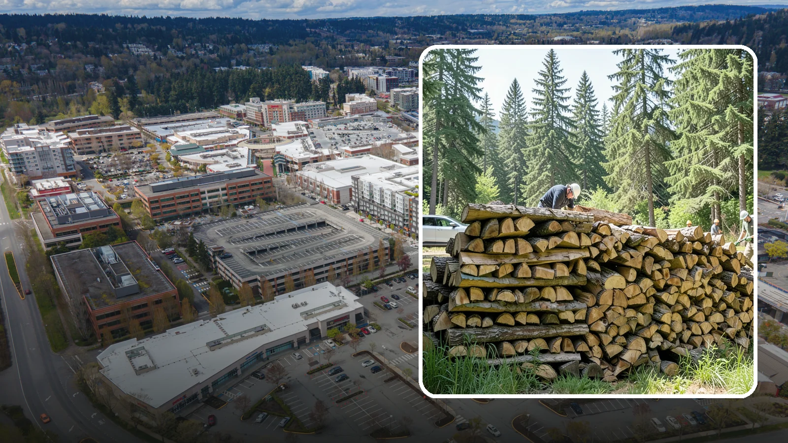 Rick of Firewood in Redmond, King County, WA - A rick of firewood, a stacked row of wood offering a flexible mid-size quantity for home burning.