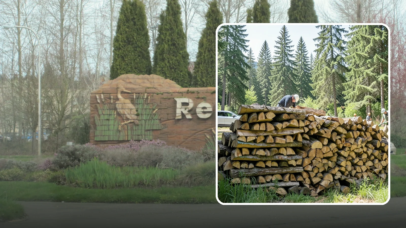 Rick of Firewood in Renton, King County, WA - A rick of firewood, a stacked row of wood offering a flexible mid-size quantity for home burning.