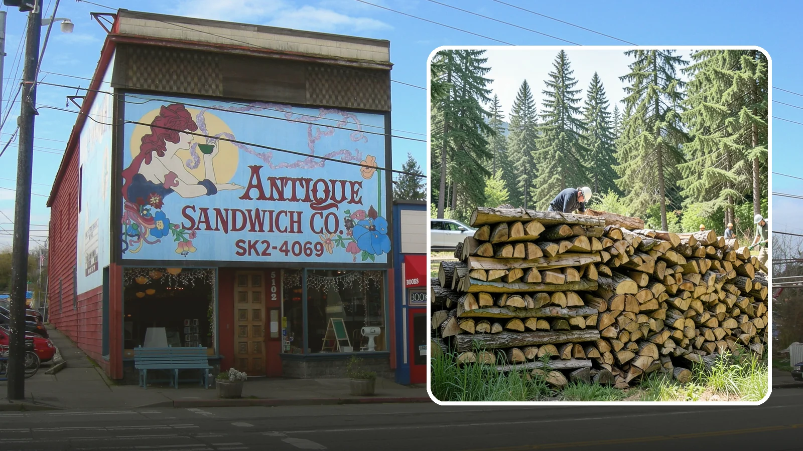 Rick of Firewood in Ruston, Pierce County, WA - A rick of firewood, a stacked row of wood offering a flexible mid-size quantity for home burning.