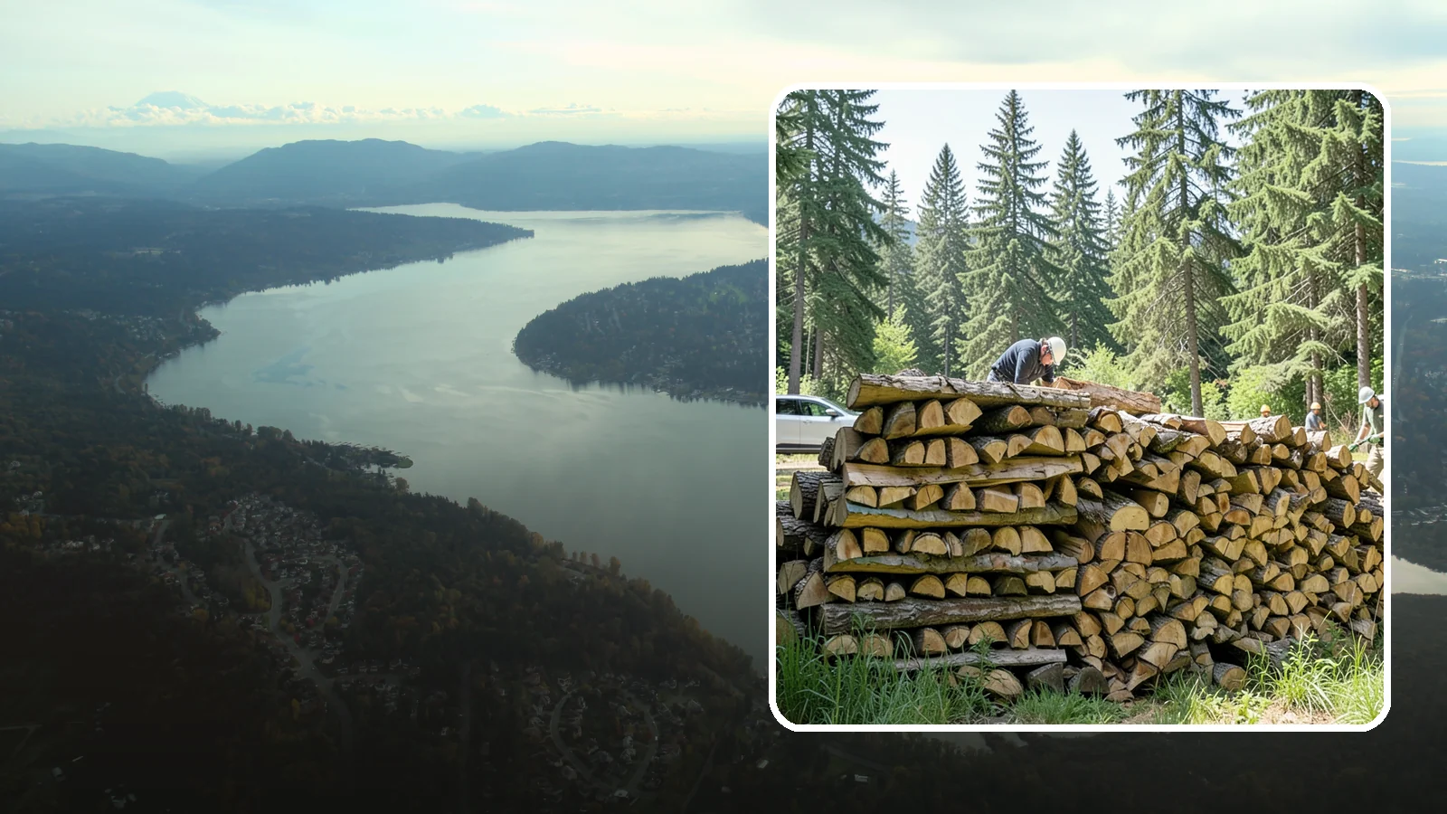 Rick of Firewood in Sammamish, King County, WA - A rick of firewood, a stacked row of wood offering a flexible mid-size quantity for home burning.