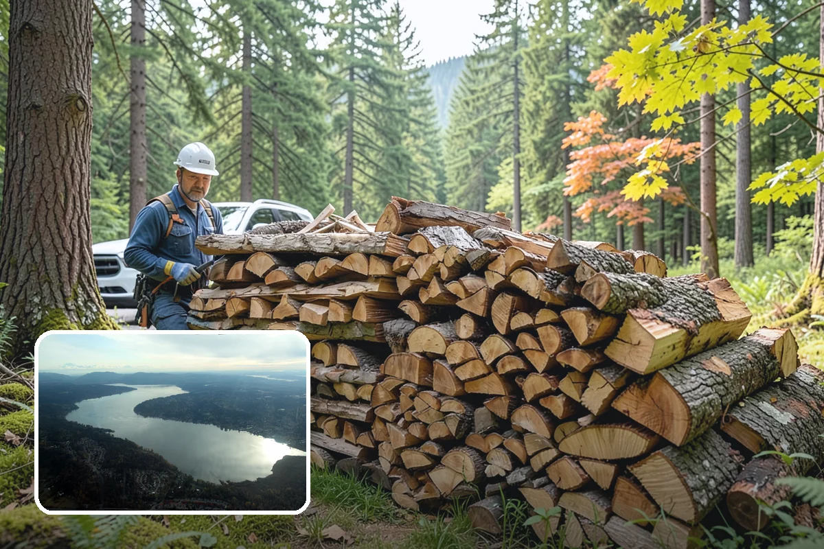 Rick of Firewood in Sammamish, King County, WA - A generous row of wood without a full-cord commitment