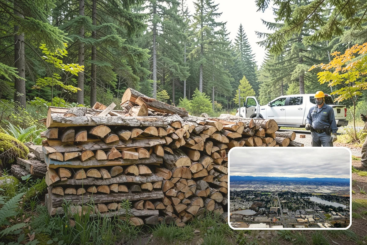 Rick of Firewood in SeaTac, WA - A generous row of wood without a full-cord commitment