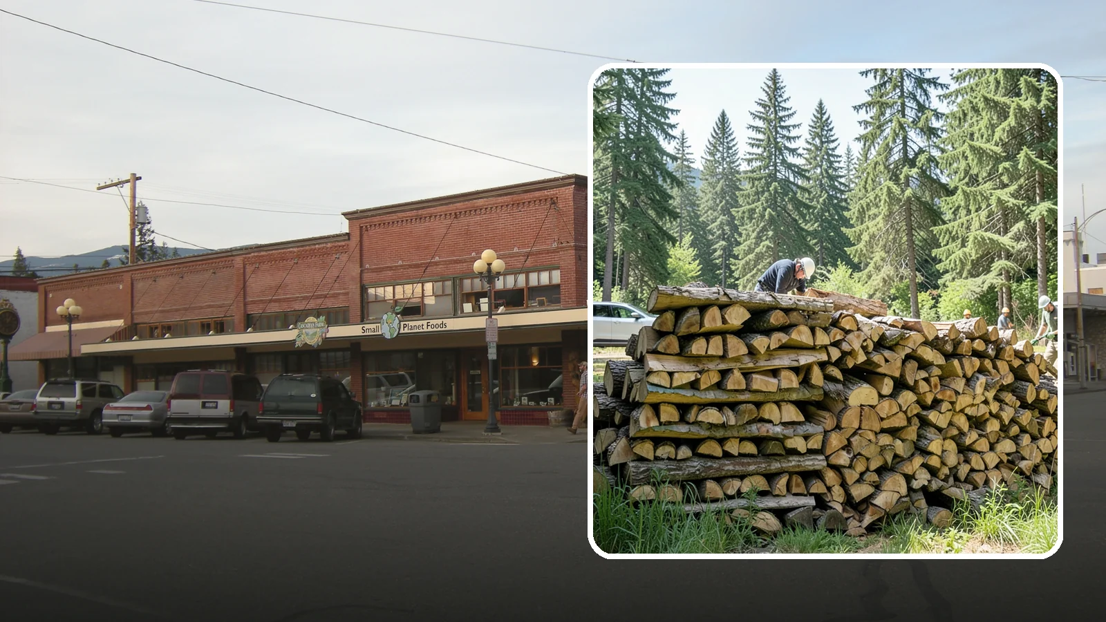 Rick of Firewood in Sedro-Woolley, Skagit County, WA - A rick of firewood, a stacked row of wood offering a flexible mid-size quantity for home burning.