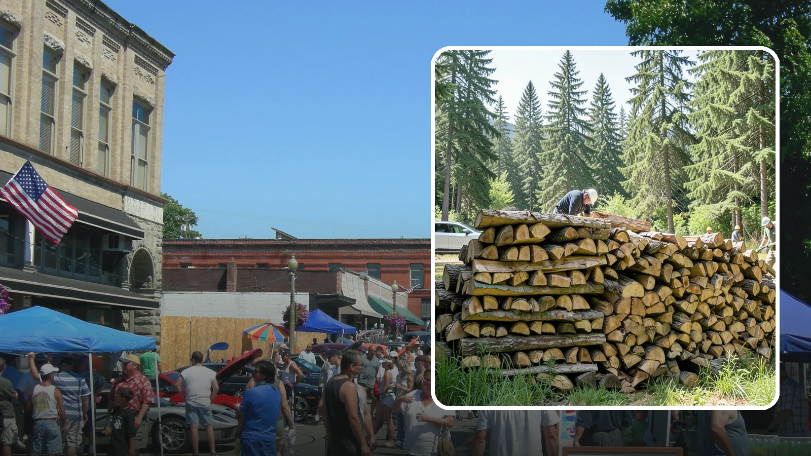 Rick of Firewood in Snohomish, Snohomish County, WA - A rick of firewood, a stacked row of wood offering a flexible mid-size quantity for home burning.
