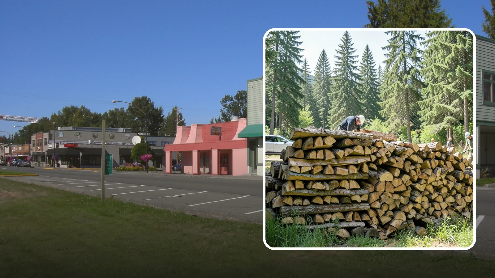 Rick of Firewood in Snoqualmie, King County, WA - A rick of firewood, a stacked row of wood offering a flexible mid-size quantity for home burning.