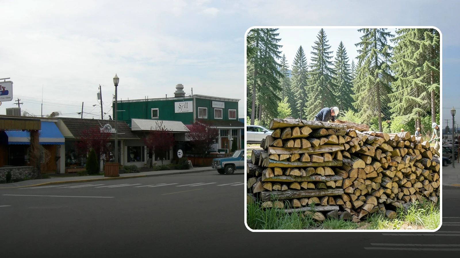 Rick of Firewood in Stanwood, Snohomish County, WA - A rick of firewood, a stacked row of wood offering a flexible mid-size quantity for home burning.