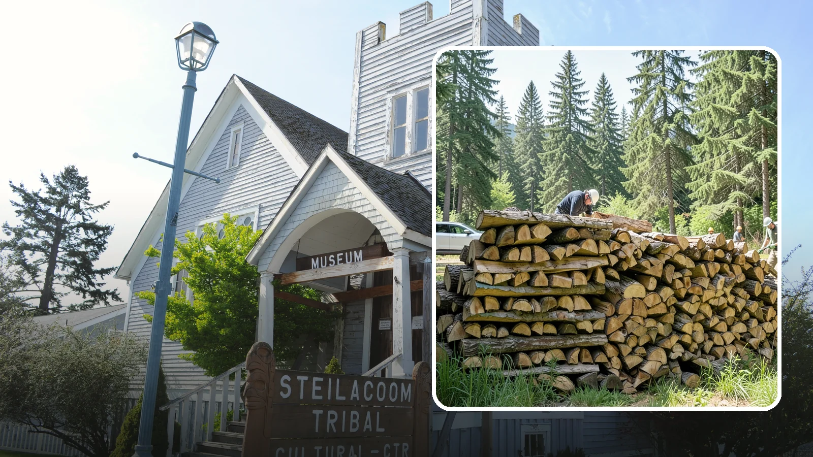 Rick of Firewood in Steilacoom, Pierce County, WA - A rick of firewood, a stacked row of wood offering a flexible mid-size quantity for home burning.