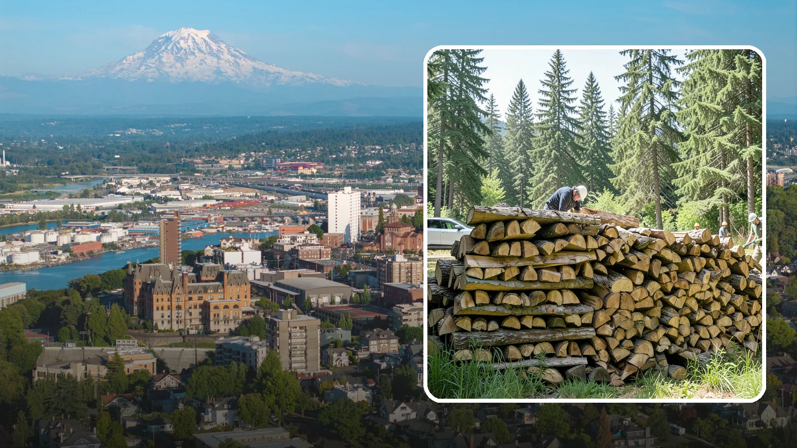 Rick of Firewood in Tacoma, Pierce County, WA - A rick of firewood, a stacked row of wood offering a flexible mid-size quantity for home burning.