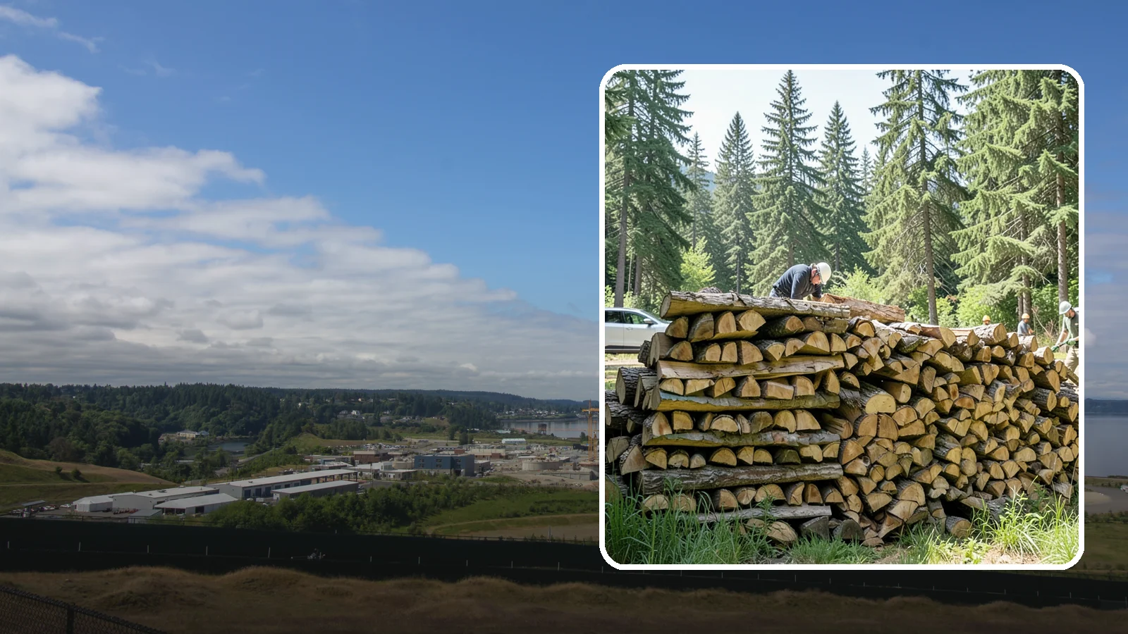Rick of Firewood in University Place, Pierce County, WA - A rick of firewood, a stacked row of wood offering a flexible mid-size quantity for home burning.