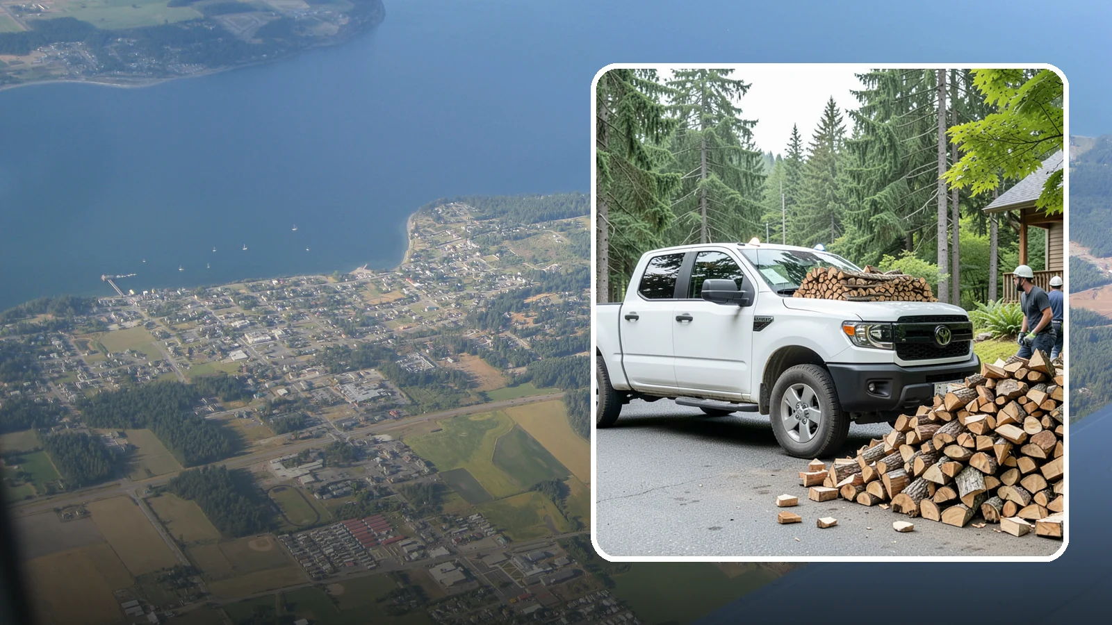Rural Delivery in Coupeville, Island County, WA - Firewood hauled out to rural properties and addresses beyond standard delivery zones.