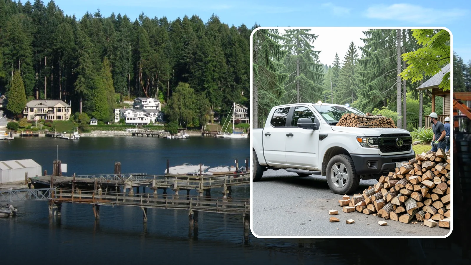 Rural Delivery in Gig Harbor, Pierce County, WA - Firewood hauled out to rural properties and addresses beyond standard delivery zones.