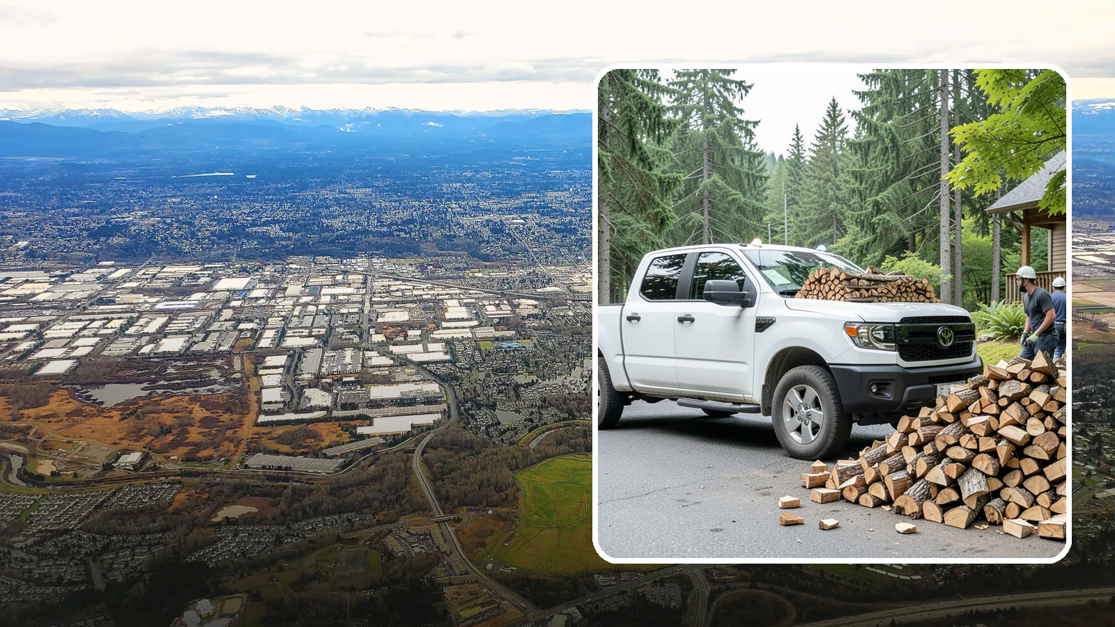 Rural Delivery in Kent, King County, WA - Firewood hauled out to rural properties and addresses beyond standard delivery zones.