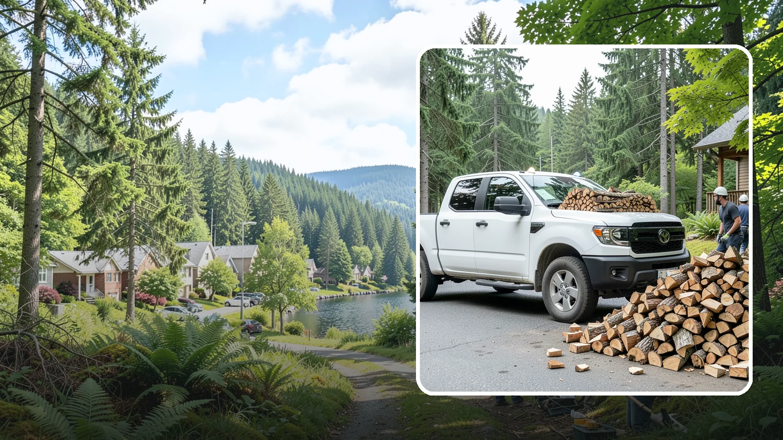 Rural Delivery in Lake Forest Park, King County, WA - Firewood hauled out to rural properties and addresses beyond standard delivery zones.
