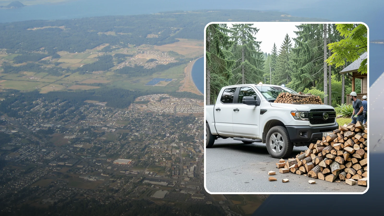 Rural Delivery in Oak Harbor, Island County, WA - Firewood hauled out to rural properties and addresses beyond standard delivery zones.