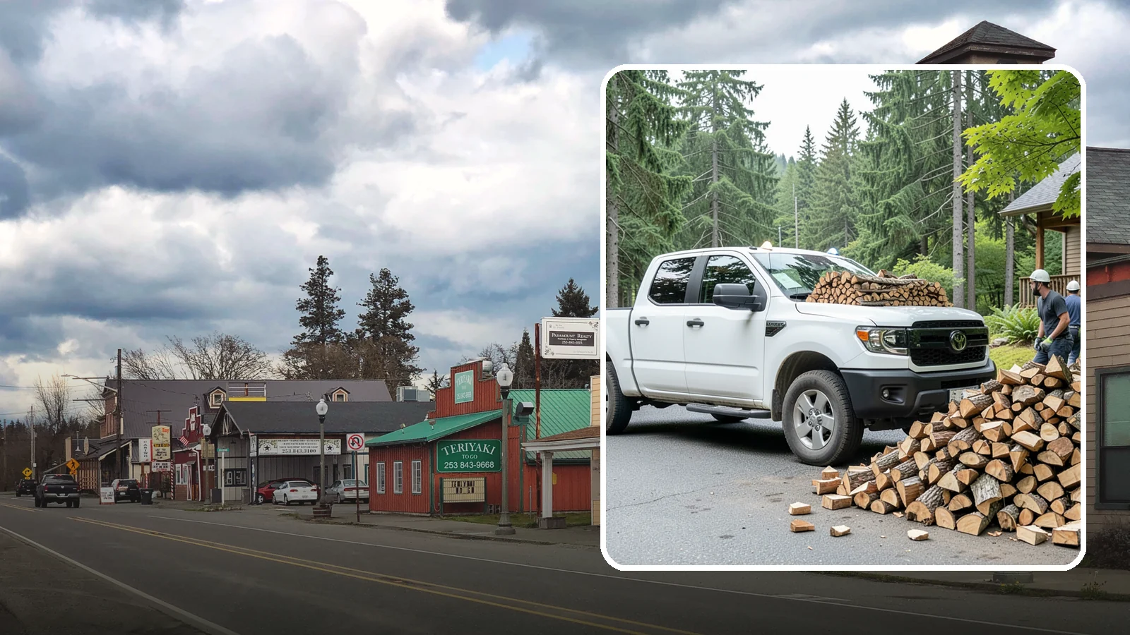 Rural Delivery in Roy, Pierce County, WA - Firewood hauled out to rural properties and addresses beyond standard delivery zones.