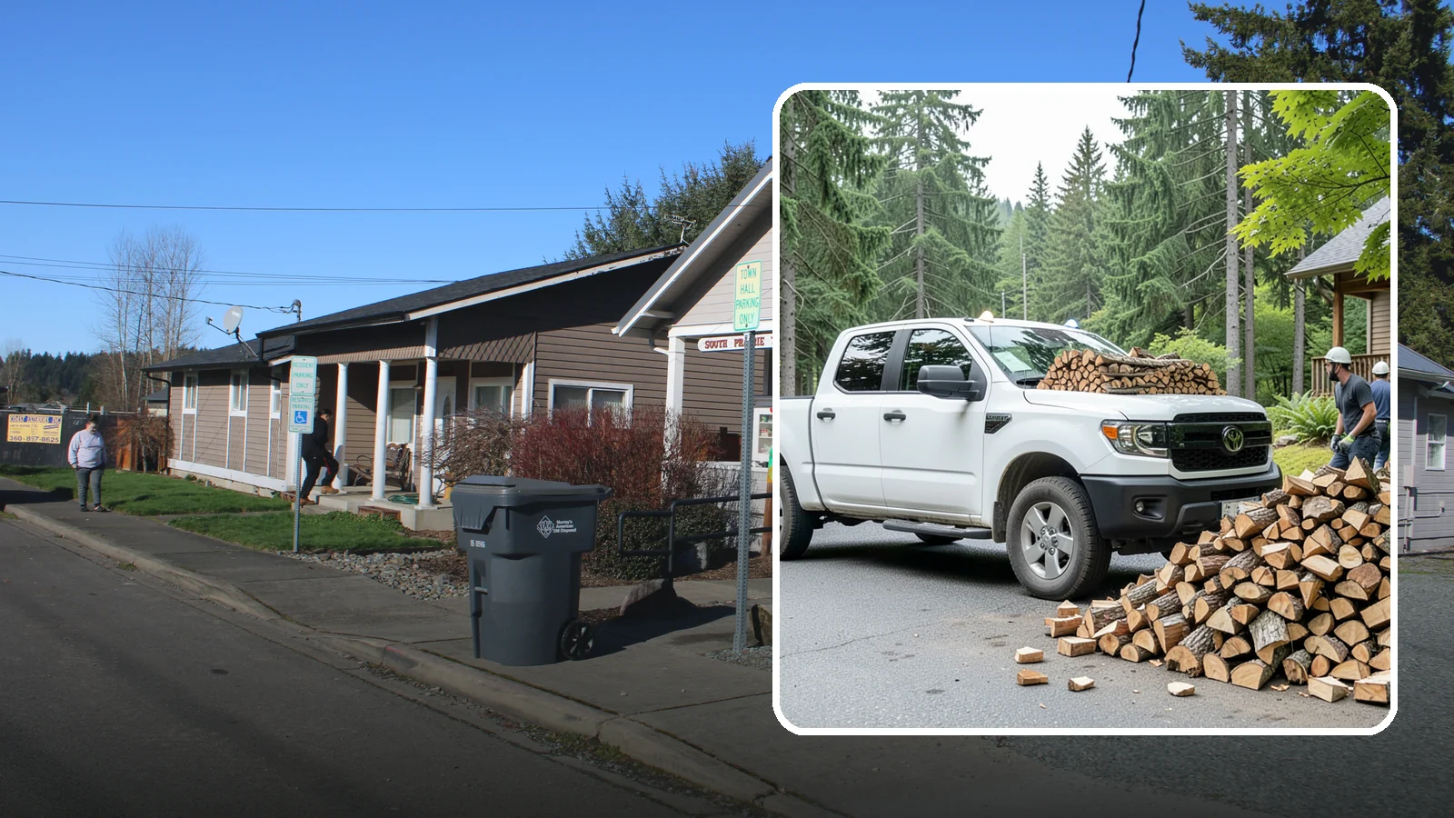 Rural Delivery in South Prairie, Pierce County, WA - Firewood hauled out to rural properties and addresses beyond standard delivery zones.