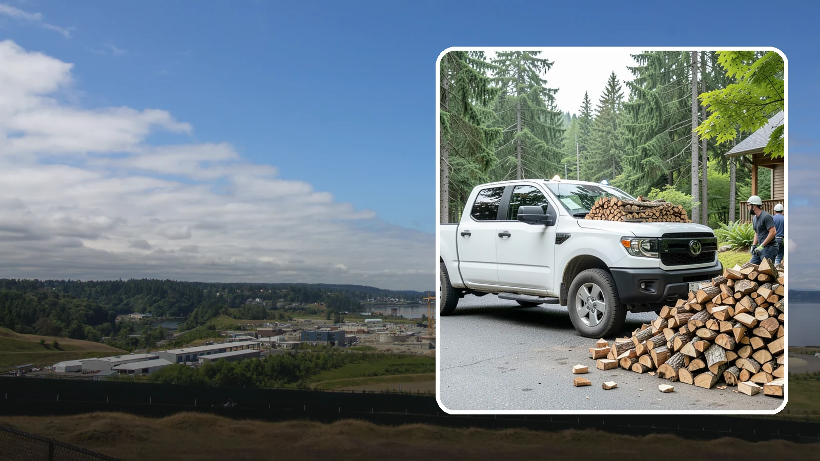 Rural Delivery in University Place, Pierce County, WA - Firewood hauled out to rural properties and addresses beyond standard delivery zones.