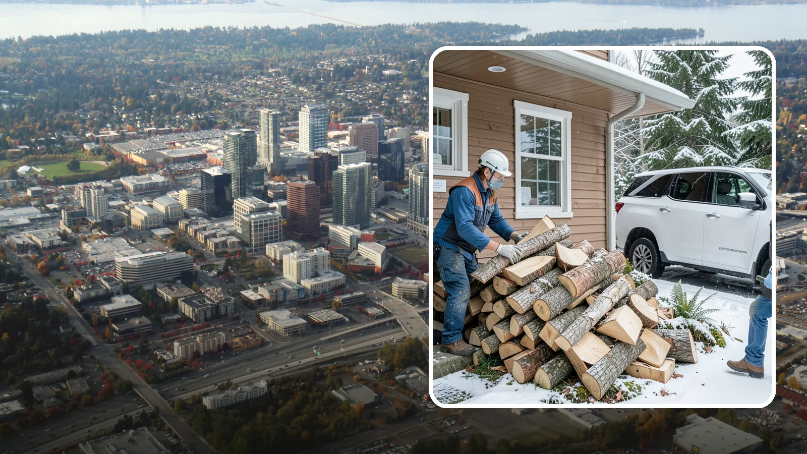 Rush Firewood Delivery in Bellevue, King County, WA - When you need wood immediately, we fast-track your order and deliver it the same day whenever possible.
