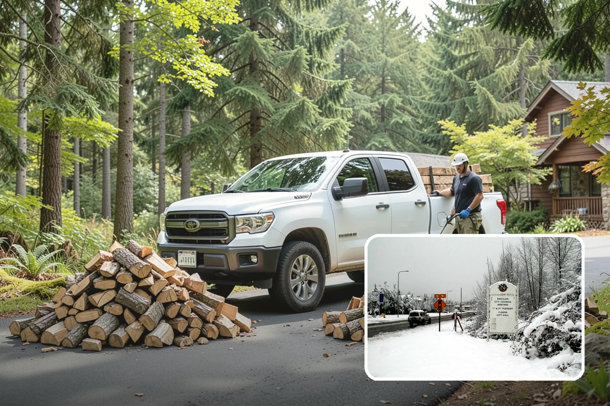 Rush Firewood Delivery in Newcastle, King County, WA - Gets wood to you the same day whenever possible