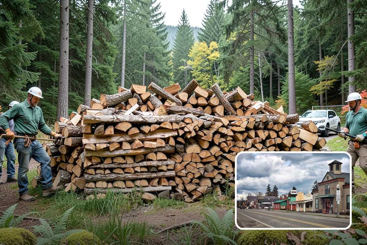 Rush Firewood Delivery in Roy, Pierce County, WA - Gets wood to you the same day whenever possible