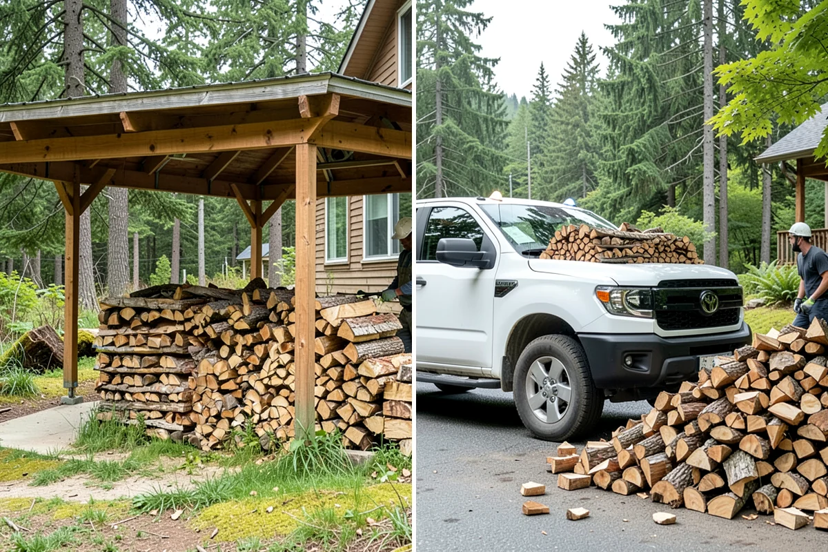 Scheduled Firewood Delivery in Gig Harbor, Pierce County, WA - You select your preferred delivery date and window