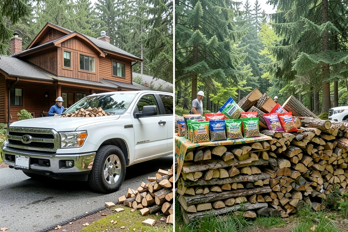 Scheduled Firewood Delivery in Lake Forest Park, King County, WA - You select your preferred delivery date and window