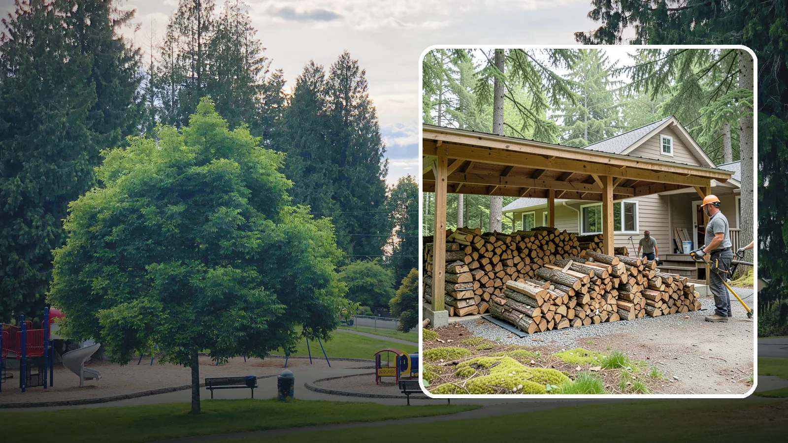 Seasonal Storage in Bonney Lake, Pierce County, WA - We set up seasonal firewood storage that carries your supply safely from wet winters through drying summers.