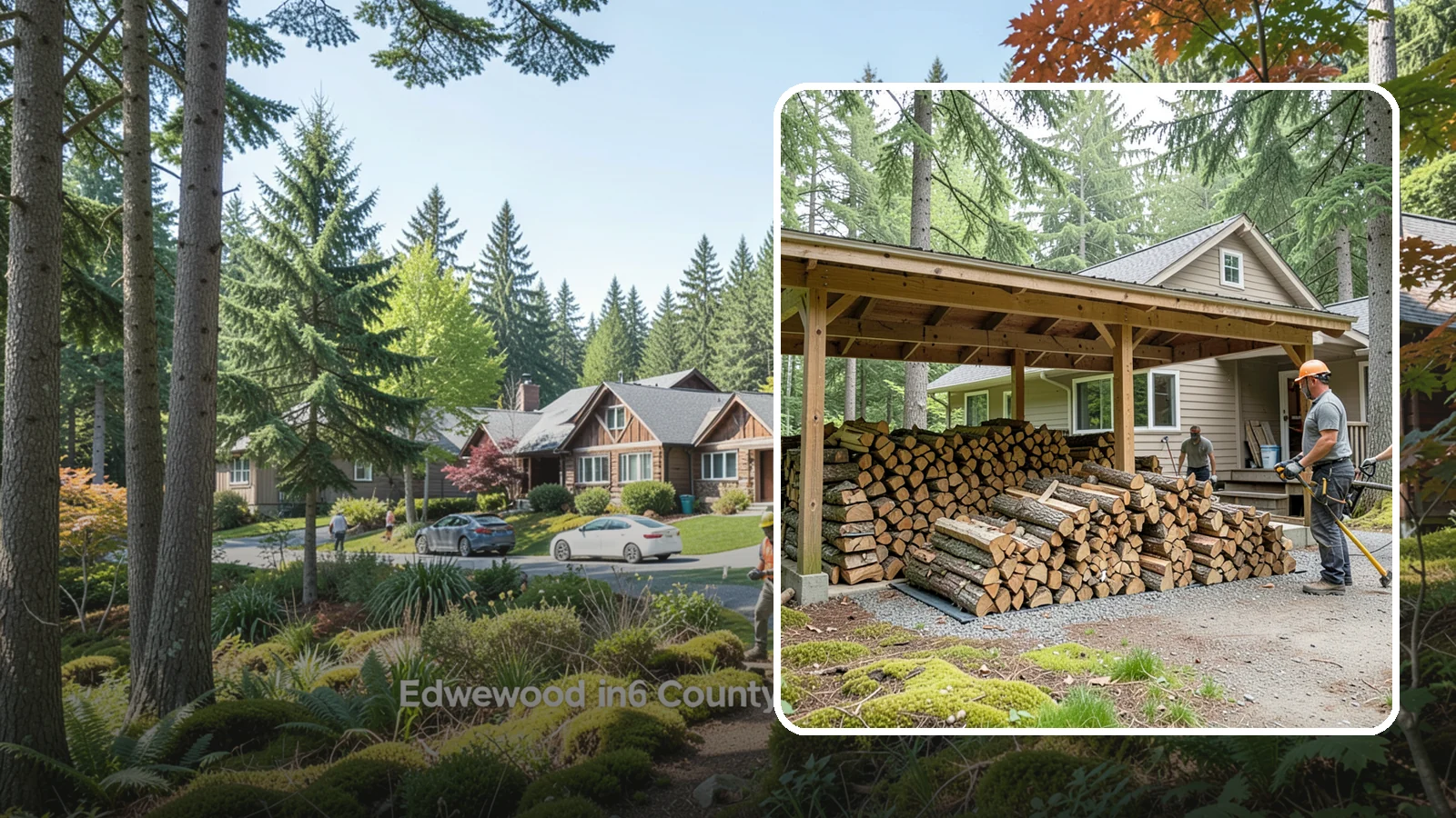 Seasonal Storage in Edgewood, Pierce County, WA - We set up seasonal firewood storage that carries your supply safely from wet winters through drying summers.