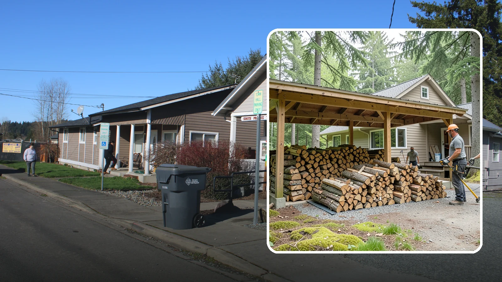Seasonal Storage in South Prairie, Pierce County, WA - We set up seasonal firewood storage that carries your supply safely from wet winters through drying summers.