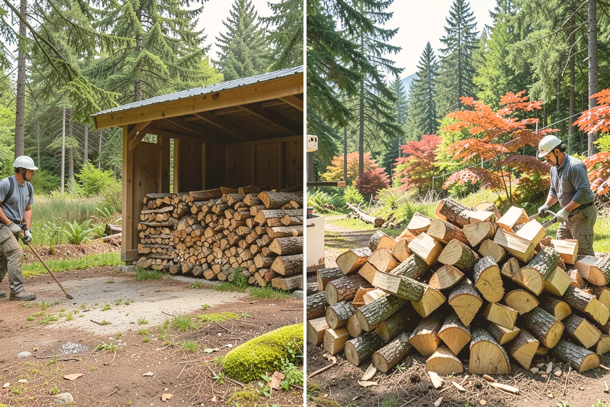 Seasoned Firewood in Bellevue, King County, WA - We split wood and stack it for air-drying