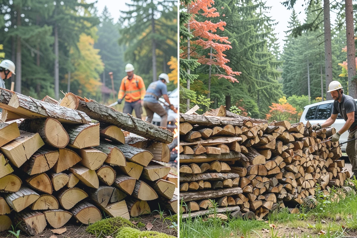 Seasoned Firewood in Hamilton, Skagit County, WA - We split wood and stack it for air-drying