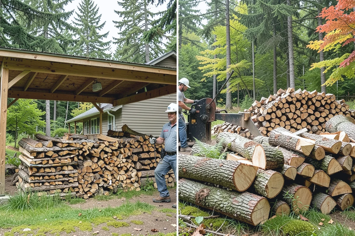 Seasoned Firewood in South Prairie, Pierce County, WA - We split wood and stack it for air-drying