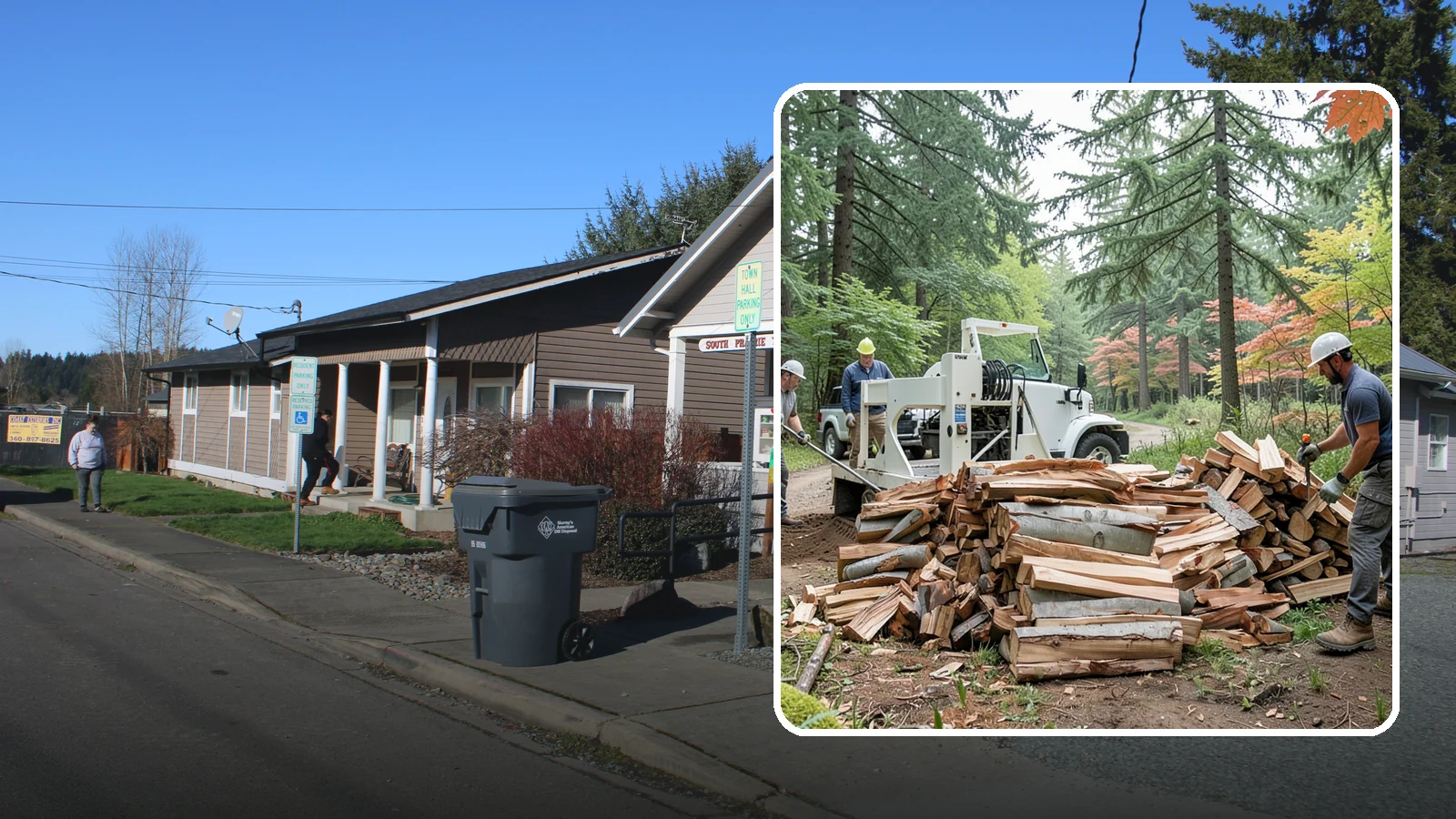 Small Split Firewood in South Prairie, Pierce County, WA - Firewood split into smaller pieces that light quickly and are easy to handle.
