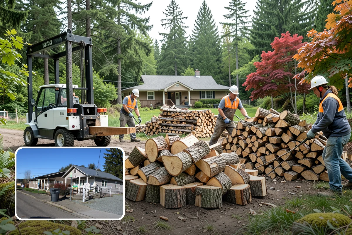 Small Split Firewood in South Prairie, Pierce County, WA - Thinner pieces light quickly