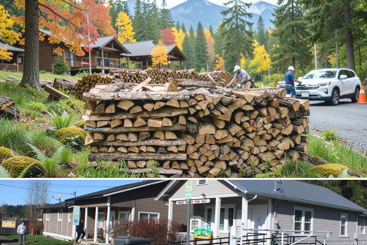 Small Split Firewood in South Prairie, Pierce County, WA - Buy small splits in the dry season so they are fully seasoned and quick to light in winter.