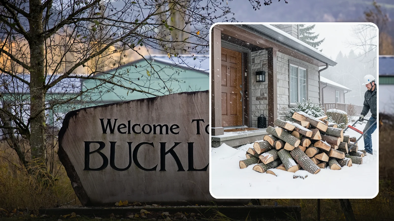 Snowstorm Firewood in Buckley, Pierce County, WA - Before or during a snowstorm, we deliver dry wood so you are stocked while roads and travel shut down.