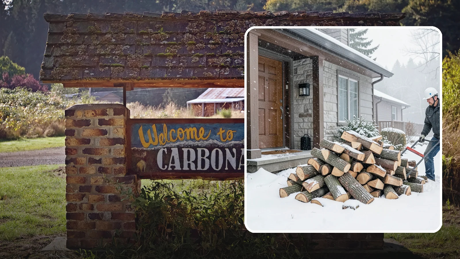 Snowstorm Firewood in Carbonado, Pierce County, WA - Before or during a snowstorm, we deliver dry wood so you are stocked while roads and travel shut down.