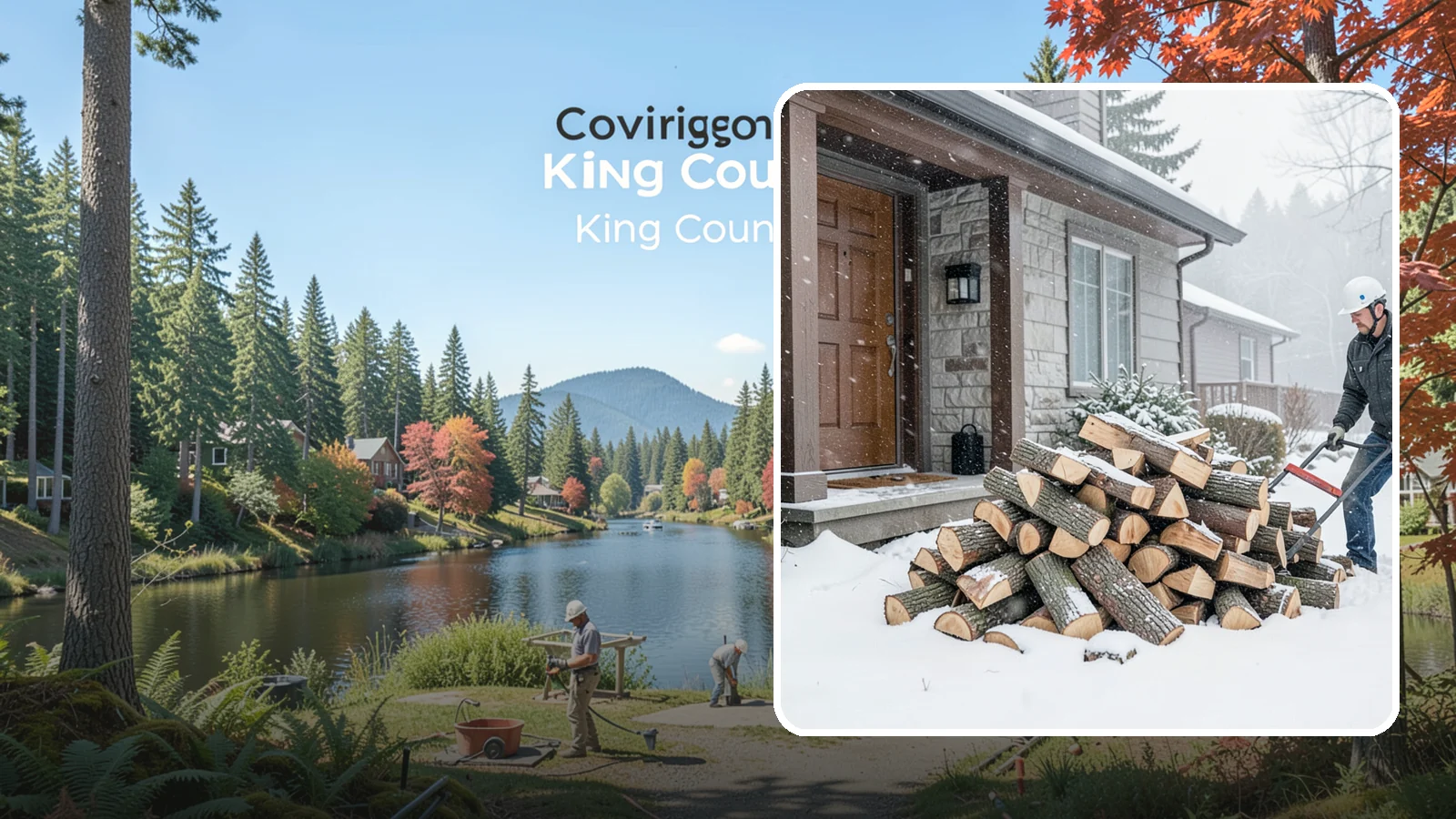 Snowstorm Firewood in Covington, WA - Before or during a snowstorm, we deliver dry wood so you are stocked while roads and travel shut down.