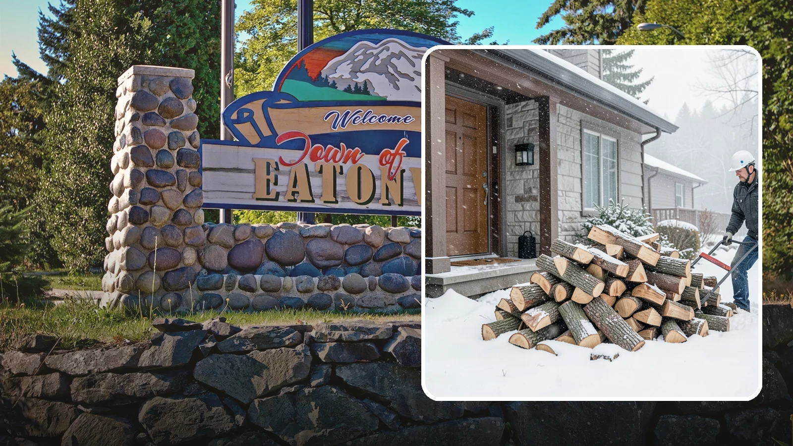 Snowstorm Firewood in Eatonville, WA - Before or during a snowstorm, we deliver dry wood so you are stocked while roads and travel shut down.