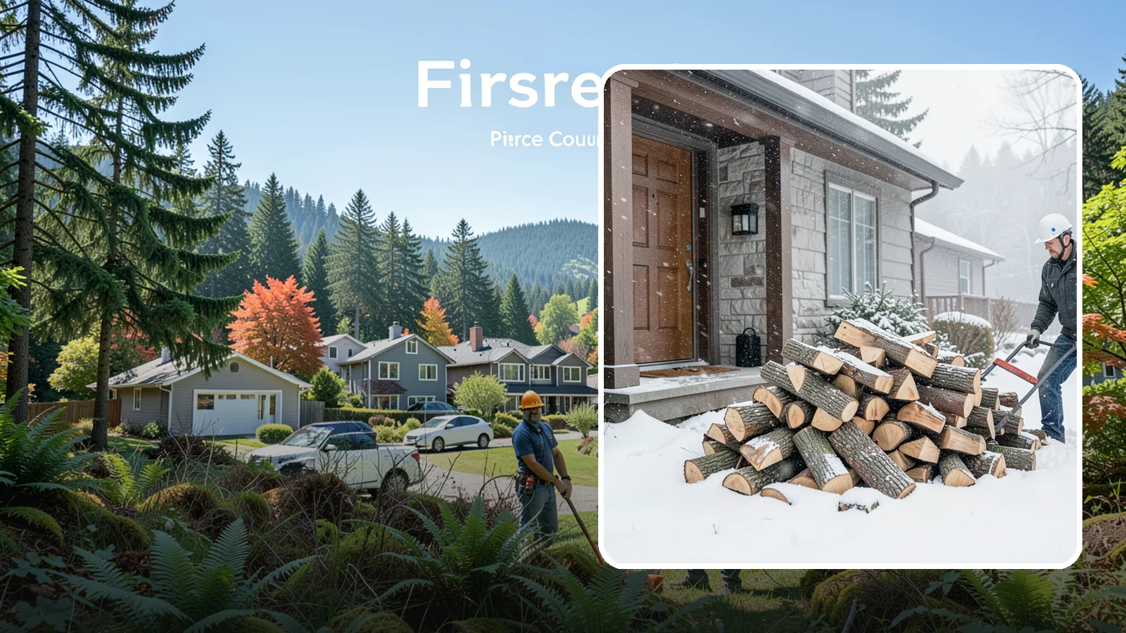 Snowstorm Firewood in Fircrest, Pierce County, WA - Before or during a snowstorm, we deliver dry wood so you are stocked while roads and travel shut down.