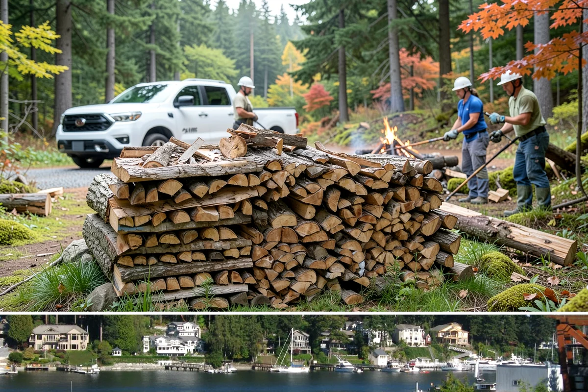 Snowstorm Firewood in Gig Harbor, Pierce County, WA - Snow risk peaks in the coldest winter weeks, so ordering the moment snow appears in the forecast is essential.